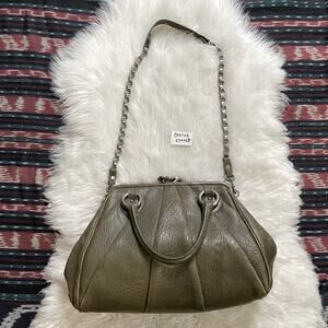 Marc Jacobs Gray Starburst Pleated Stam Shoulder Bag Kisslock Purse